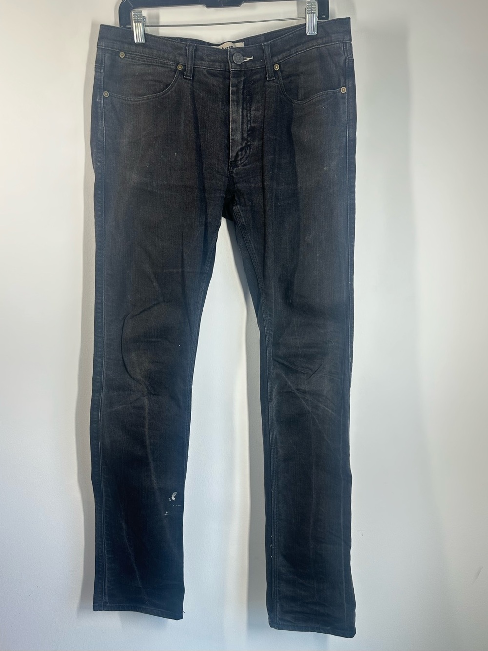 Acne Studios Max Cash Jeans 33/34 Black Slim Straight Stretch Denim